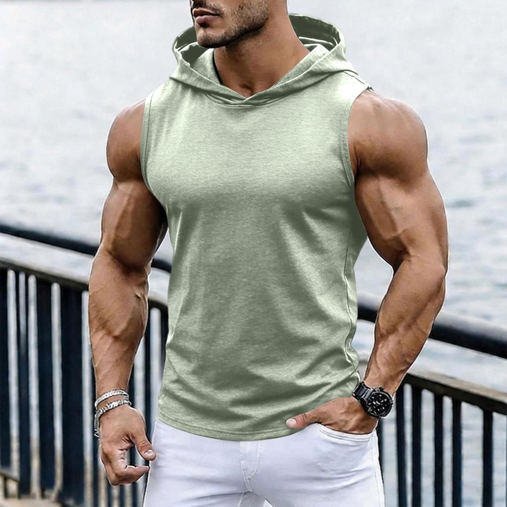 Men's Casual Fashion Sleeveless Hooded Tops | Lightweight Summer Hooded Tank Tops