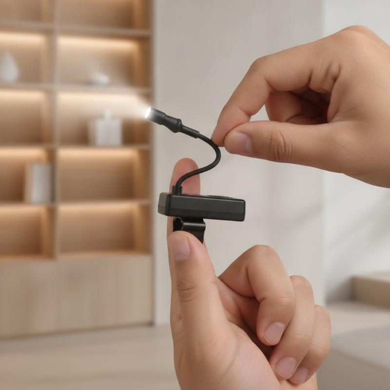Ушная палочка с подсветкой на палец, перезаряжаемая через USB, светодиодная ушная лампа, цифровой дисплей, 3 уровня яркости, гибкий свет для чистки и ухода за ушами
