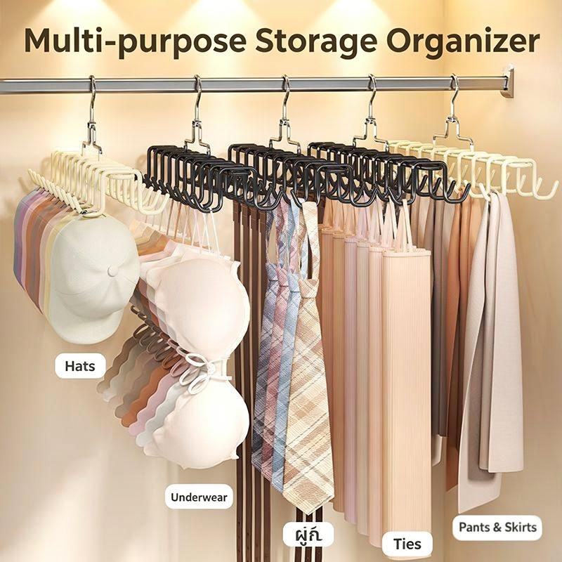 Space Saving Multi Hook Hanger 360 Degree Rotating Hook For Bras Camisoles Tank Tops In Wardrobe