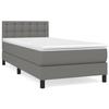 Maison Exclusive - Sommier à lattes de lit avec matelas Gris foncé 90x200 cm Tissu