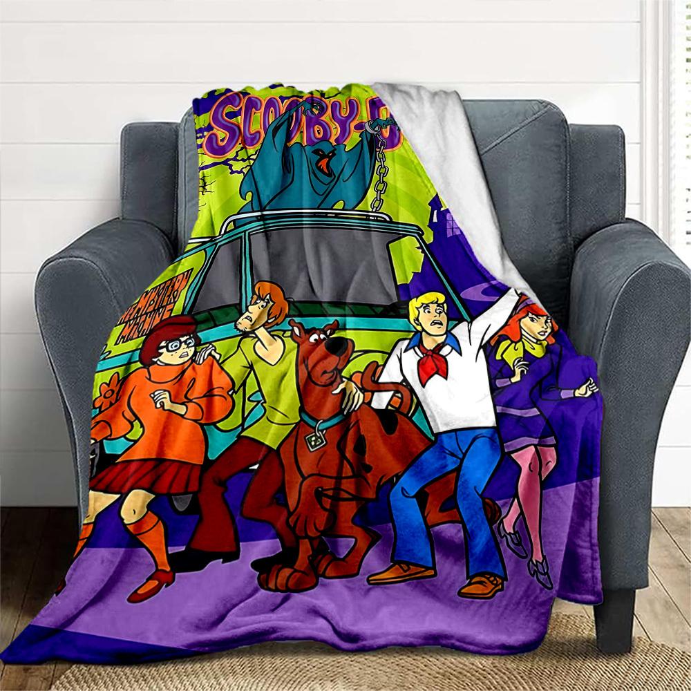 1PC Scooby-Doo Mystery Outdoor Blanket Lightweight Flannel, Soft & Warm, All-Season, Outdoor, Camping, Living Room, Office, L1106032