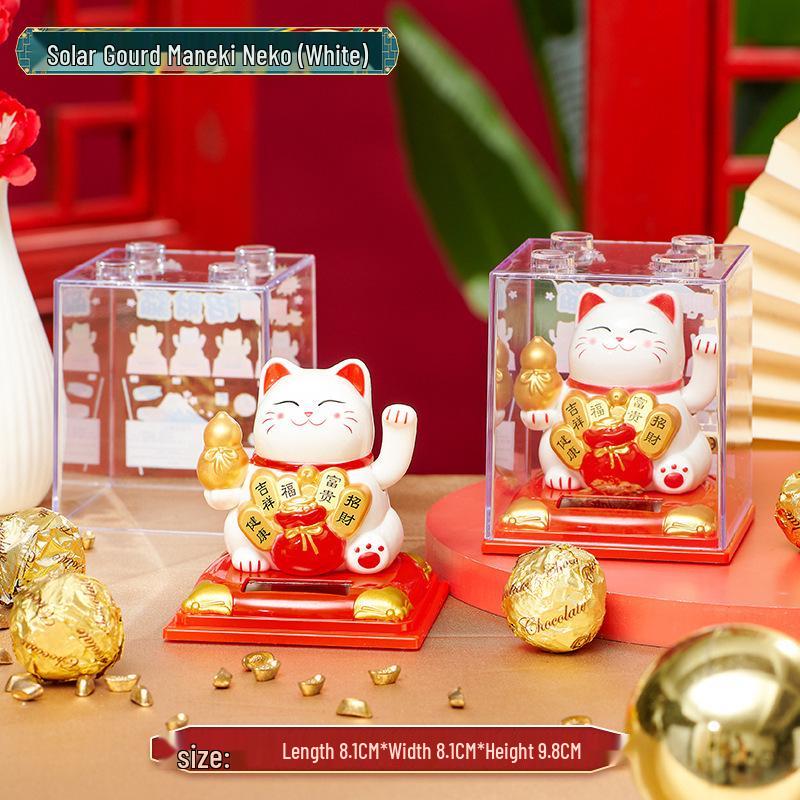 Solar Fortune Cat Auto Nodding Decoration - Creative Office Ornament