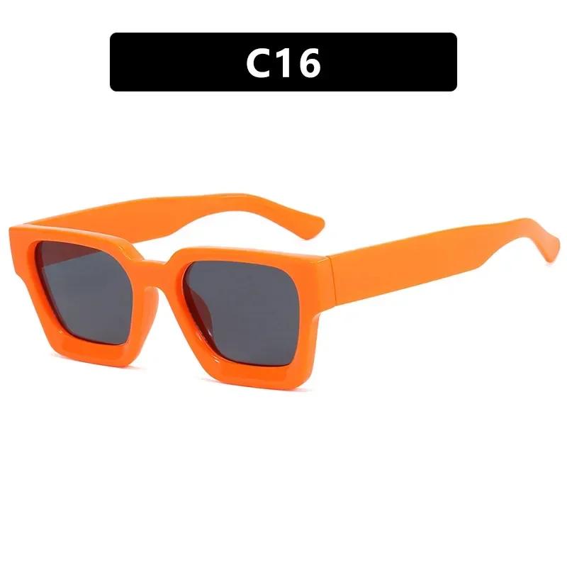 Trendy Square Wide Leg Sunglasses HD Gradient Lenses for Beach Parties Outdoor Travel Fashion Essential