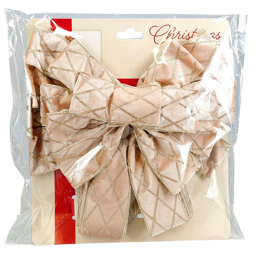 Kokarda Świąteczna Duża Kokardka Dekoracyjna Ozdobna Szpic Czubek Choinkę