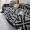 Polar Fleece Plush Sofa Cover Cloth Thickness Anti Slip Sofa Towel Geometric Print Couch Seat Cushion Mat Full Coverage Blanket