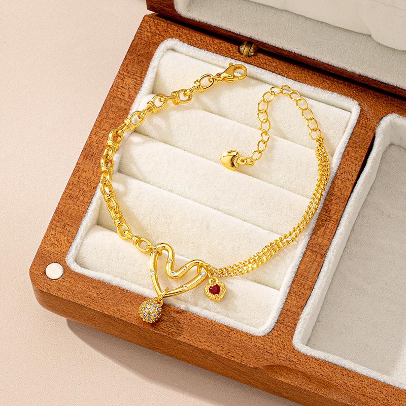 Trendy Simple Style Hollow Love Bracelet Women s Irregular Heart-shaped Bracelet Bracelet One Size(16-22CM)