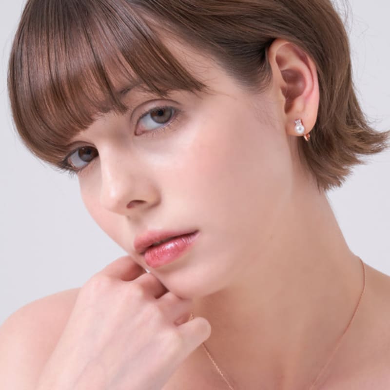 ELLE Jewelry Shine Rose Pearl Bangle Earrings ELSPEE501