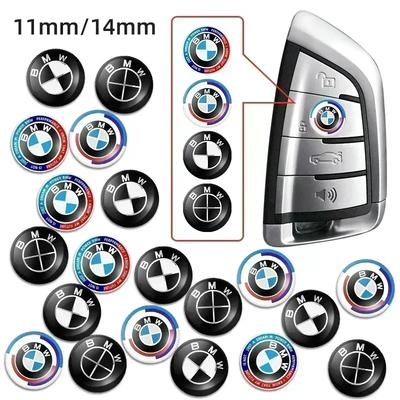 11/14mm Aluminium Bil Fjärrkontroll Nyckel Klistermärke Emblem Tillbehör För BMW 50th Kith F30 F10 E90 E34 E53 E61 E62 E93 GT X3 E46 X5 X6 E30