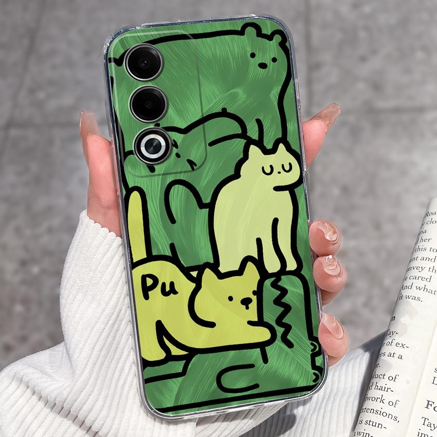 Für Oppo A3 A5 A1 Pro A3x AX5 AX5s A7 A8 Ace2 Luxuriöse Stoßfeste Handyhülle Niedliche Blumenmuster Transparenter TPU Schutz Rückseite Für Oppo Hülle