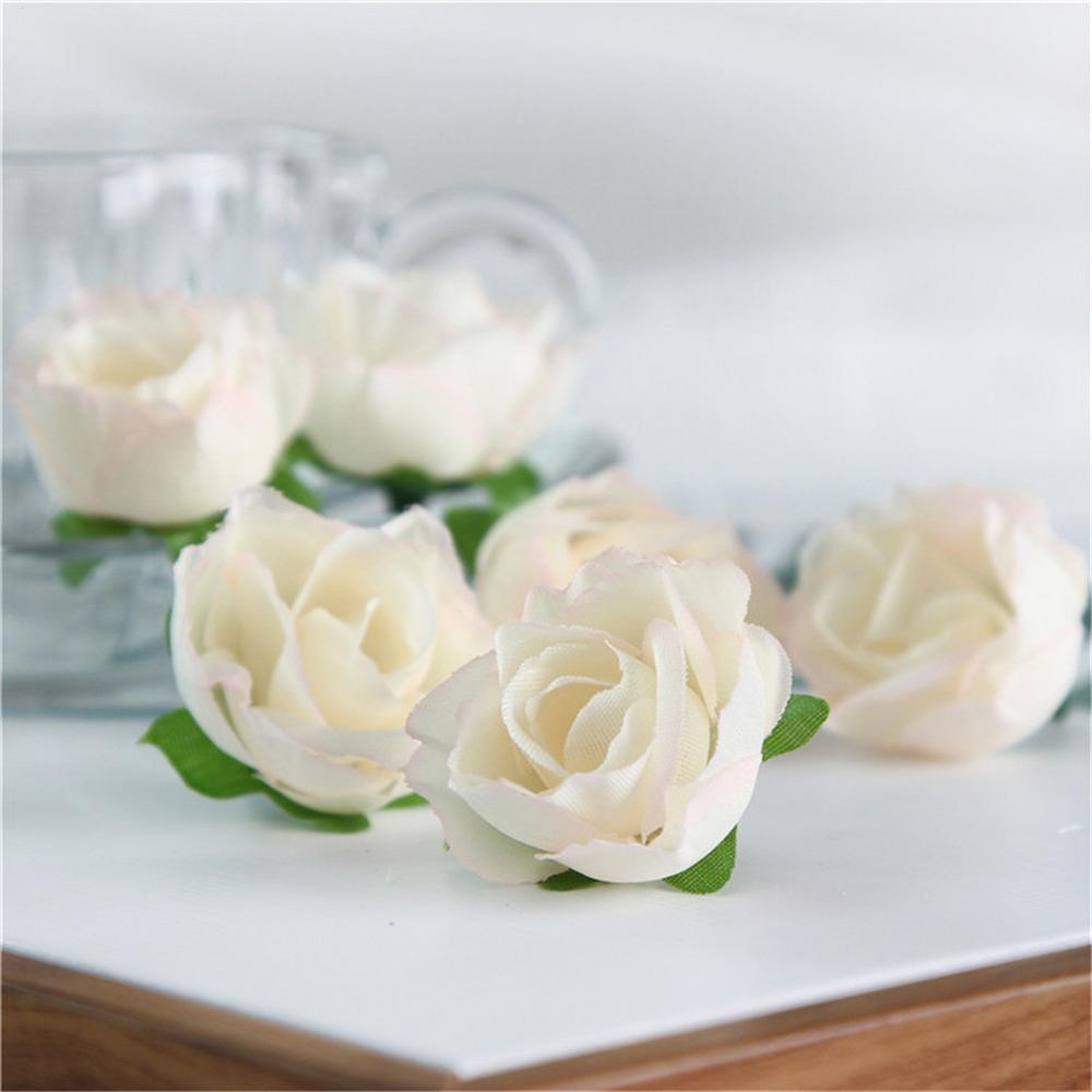 Rose Artificial Flowers 50pcs Simulation Flower Head Fake Roses Wedding Decorated Wall Flower Arrangement home Party Decoration