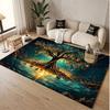 Tree of Life Theme Soft Crystal Velvet Rug Custom Name & Text Print Non Slip Floor Rug for Bedroom Living Room