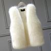 Women Winter Faux Fur Vest Cozy Fluffy Soft Thick Solid Color Sleeveless Open Stitch Front Cardigan Slim Fit Cold Resistant Plus Size Lady Waistcoat