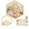 3D Scene Sticker Cartoon Scenery Sticker Miniature Simulated Cabin Scene Sticker for Scrapbooking Journal Planner Album