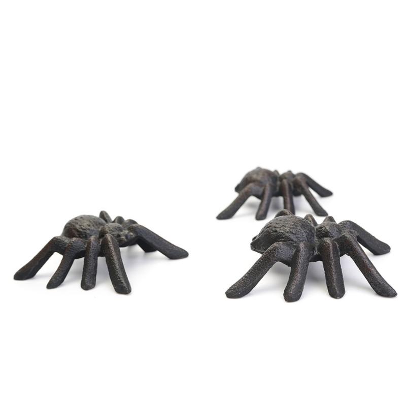 Antique Cast Iron Spiders Sculpture Handcrafted Home Decors Unique Ornament For Gothic Office Desk Shelf Display Gift