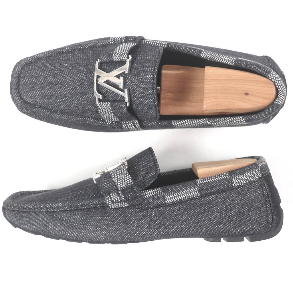 Excellent LOUIS VUITTON Driving shoes Monte Carlo Line Indigo blue denim mens 6 Used
