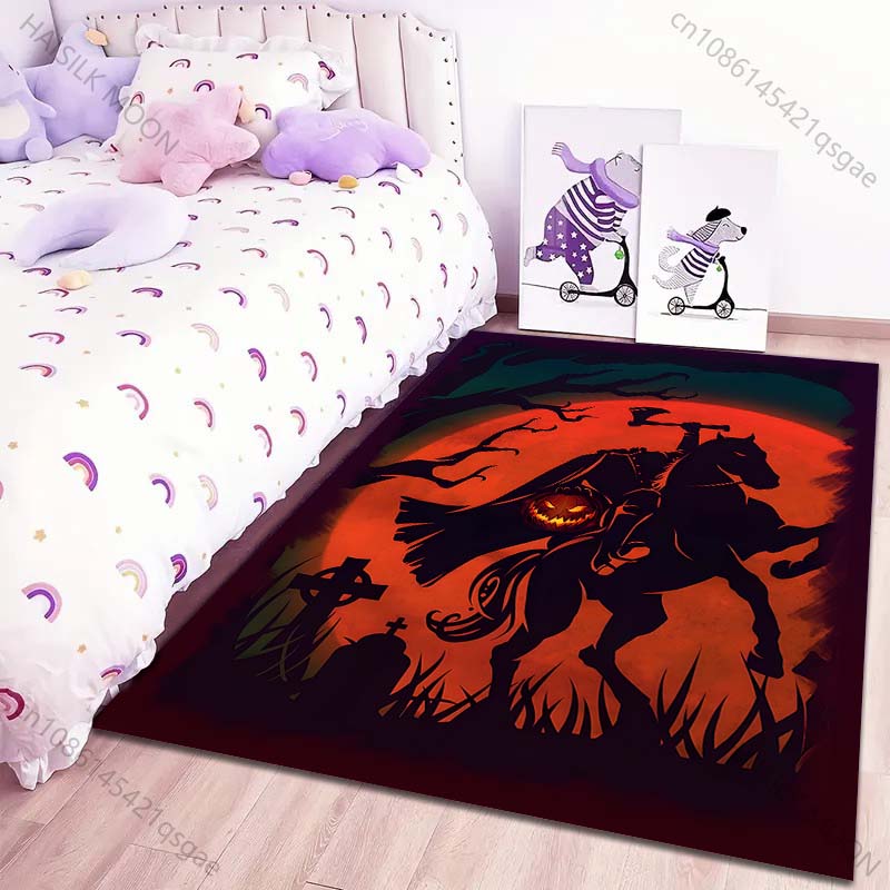 Halloween Style Headless Knight Carpet for Living Room Bedroom Sofa Home Decor Non-slip Floor Mat Modern Rugs Holiday Gift