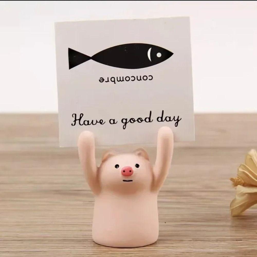 Messege Hand Raising Card Clip Resin Photo Stander Clip Lovely Desktop Memo Clip Holder  Office