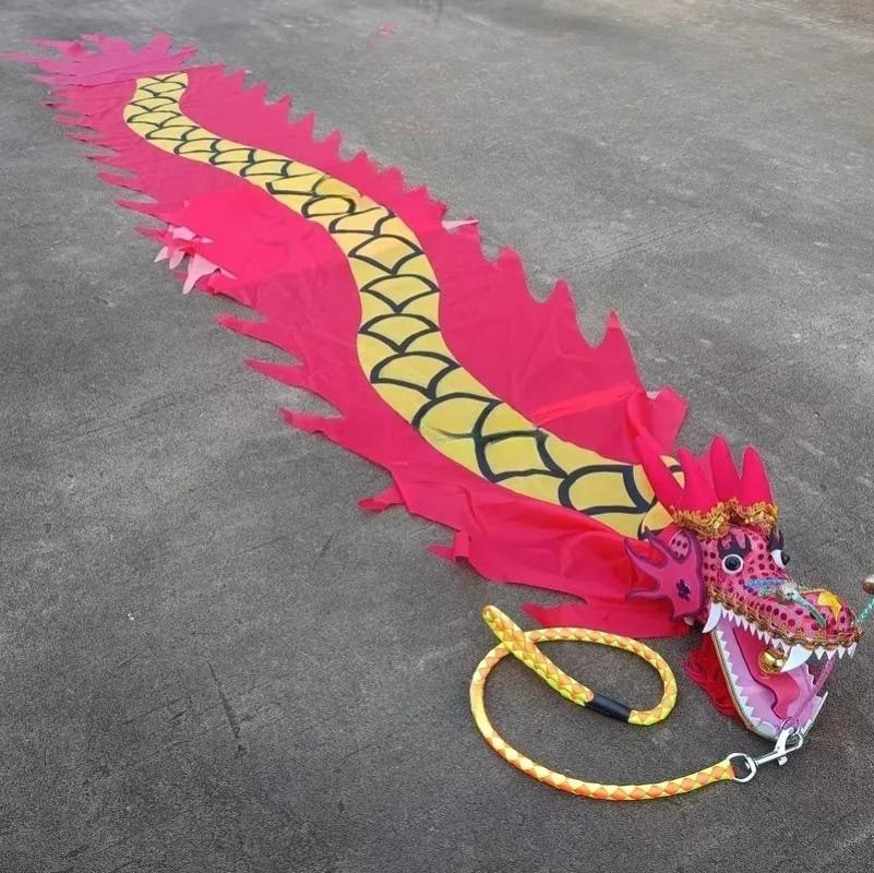 New Year Christams Outdoor Performance 4 Meters Chinese Silk Dragon Dance Products Fitness Dragon For Children Adults
