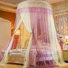 Elegant Blonder Seng Baldakin Myggnett Dome Hengende Blonder Insektsnett Kryptering Heving Tak Princess Dome Court