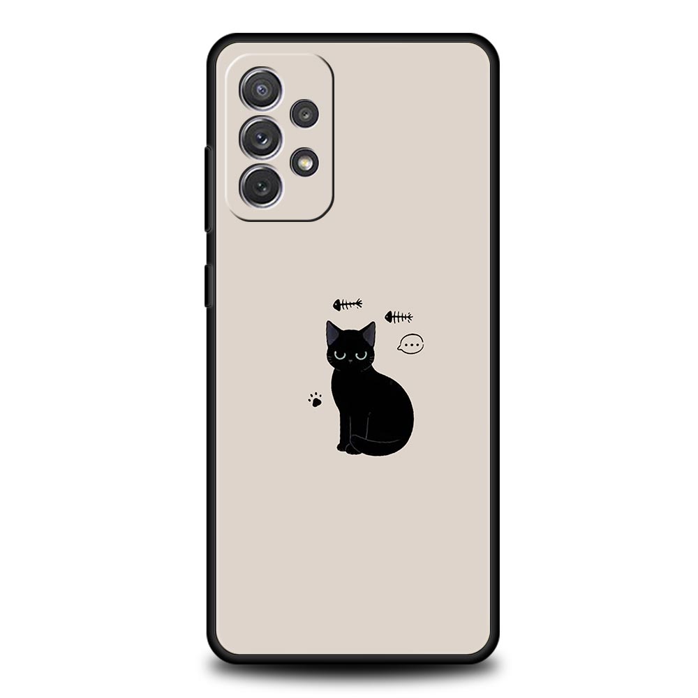 Funny Black Cat Case for Samsung A57 A37 A51 A71 A21S A17 A11 A15 A25 A31 A41 A23 A33 A53 A73 A07 A05S A13 A35 A55 5G Cover
