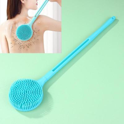 1Pcs Body Deep Cleansing And Exfoliating Massage Double-Sided Soft Bristles Brush Long Handle Silicone Back Scrubber Brush
