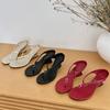 Eiyken Designer Buckle Clip Toe Women Slippers Fashion Wedges High Heels Sandals Summer Flip Flops Female Shoes