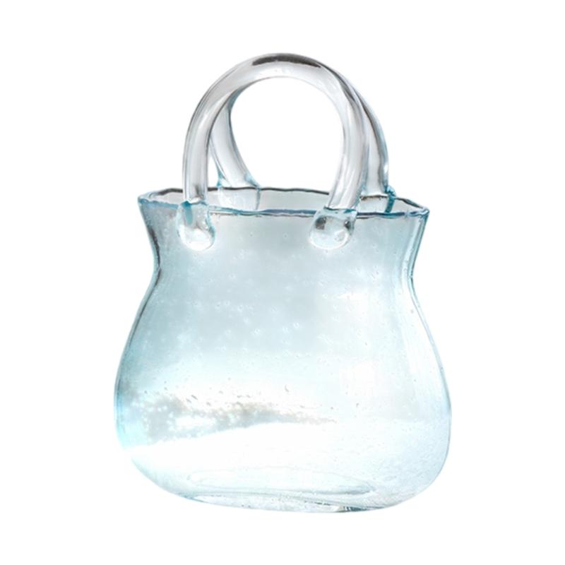 Verdickte Klare Glasvasen Handtaschenform Hülle Halten Blume Geeignet Für Haus Büro Dekoration Geburtstagsgeschenk