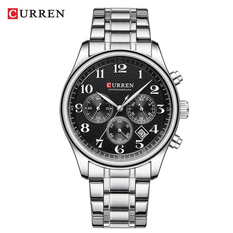 CURREN 8466 Men s Multifunctional Steel Chronograph Quartz Watch