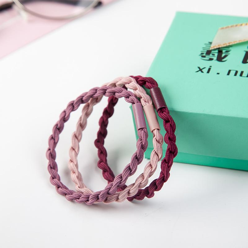 Korean-Style Elastic Hair Scrunchies - Basic Knotted Hair Ties & Accessories