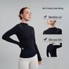Autumn/Winter Versatile Round Neck Base Layer Sport Top - High Elasticity, Breathable Yoga Fitness Long Sleeve