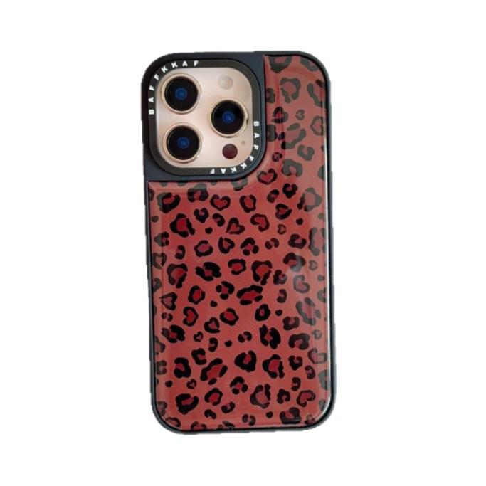 Premium Brown Leopard Print Epoxy Case for iPhone 17/16 Pro Max/15/14