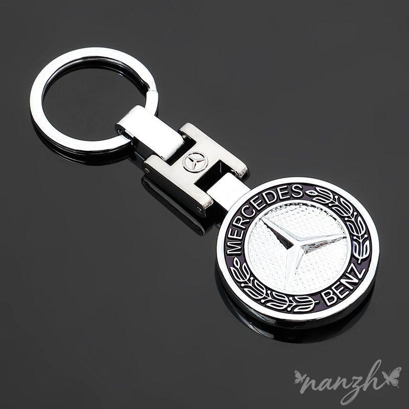 For Mercedes Benz W204 W205 W203 W213 W201 W210 Couples Prevent Losing Key Chain Double-sided Car Logo Keychain Metal Key Ring SI3