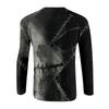 Pánský top s dlouhým rukávem s raglánovými rukávy a halloweenským potiskem