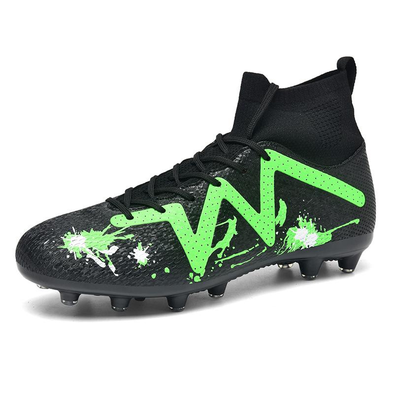Football Shoes Men's AG Long Nails Artificial Turf Flat Bottom Broken Nails High Top Socks Mouth Outdoor Sports Football Shoes Men