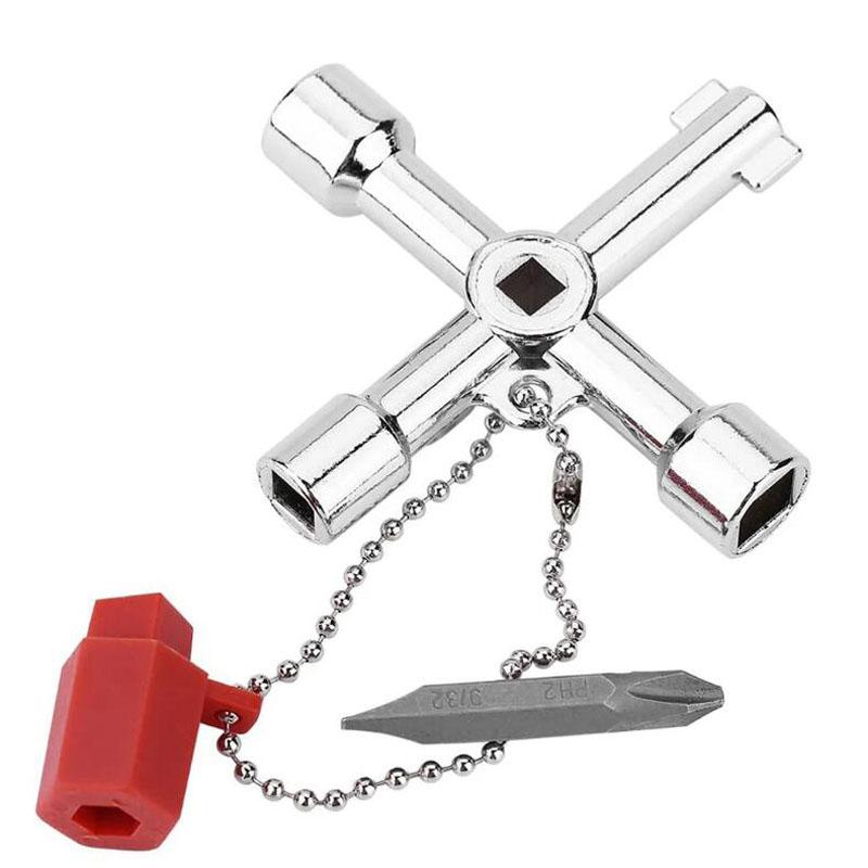 Multifunktioneller Wasserversorgungs-Dreikantschlüssel Schraubenschlüssel Sanitärschlüssel Vierkant Dreieck Zug Elektro Schrank Aufzugsschrank