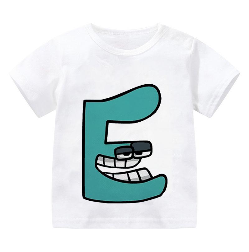 New Alphabet Lore T Shirt Print Cartoon Casual Summer Children Short-sleeved Anime T-shirt Kids Clothes Boy Game Series T Shirt