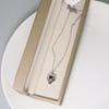 European & American Stainless Steel Strawberry & Peach Heart Women's Clavicle Necklace