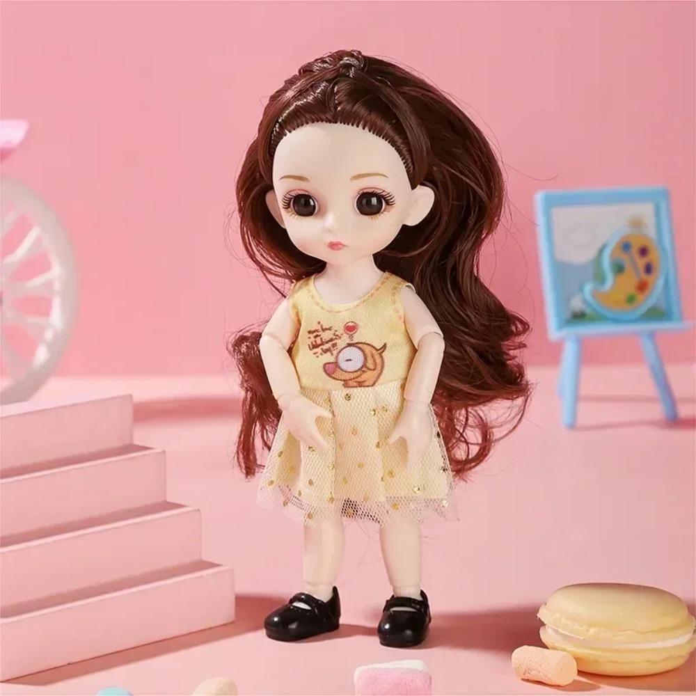 16cm BJD Puppe Mode Prinzessinnenpuppe Figur 1/12 Maßstab DIY Beweglich 13 Gelenke mit Kleidung und Schuhen Glückliches Mädchen Geschenk Kinderspielzeug