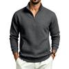 Men's Zip-Up Stand Collar Sweatshirt with Pattern, Loose Fit, Long Sleeve, Casual