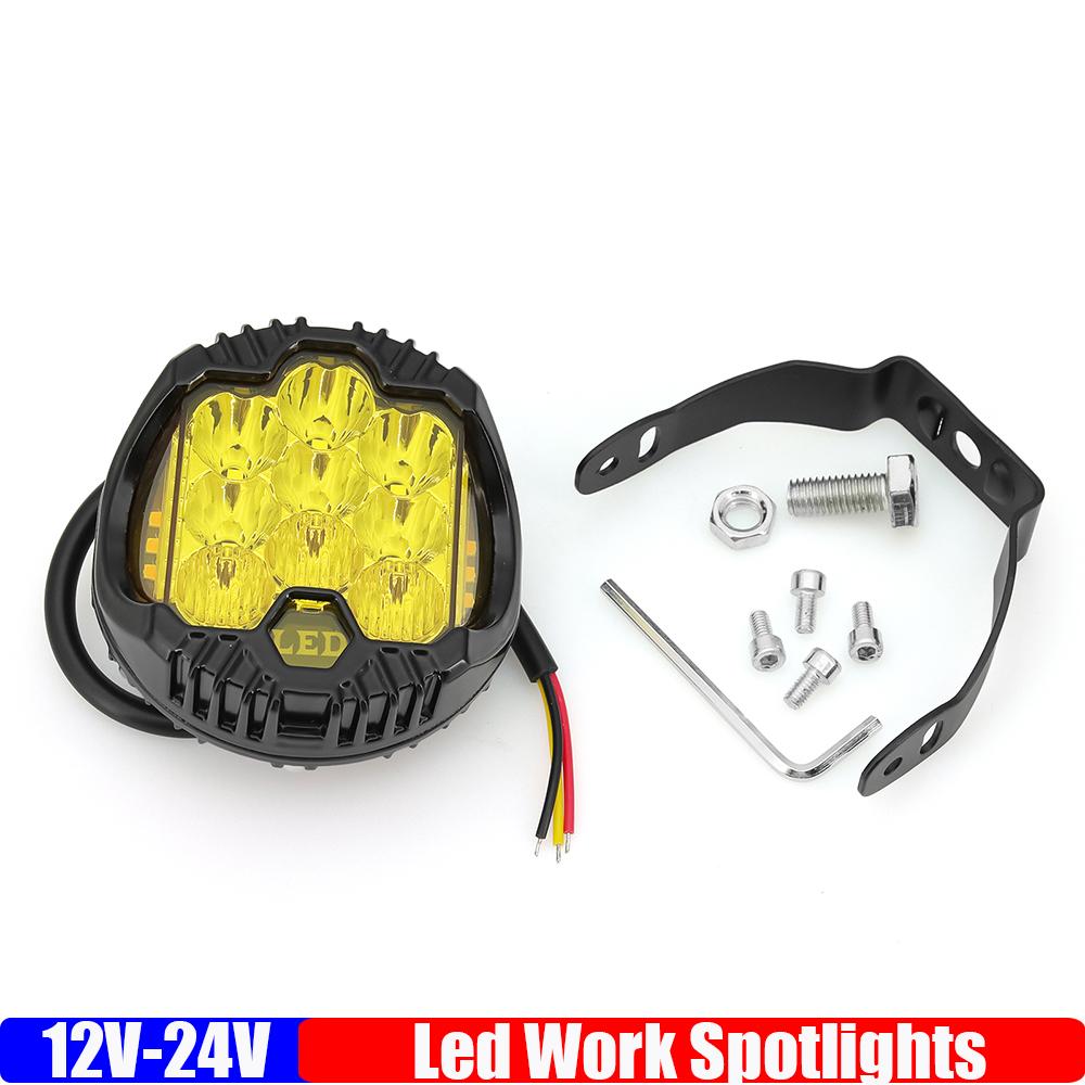 

Автомобильные светодиодные спортивные рабочие фары для внедорожника Lada 4X4, вспомогательные фары, светодиодные 3-дюймовые комбинированные фары дальнего света, желтые