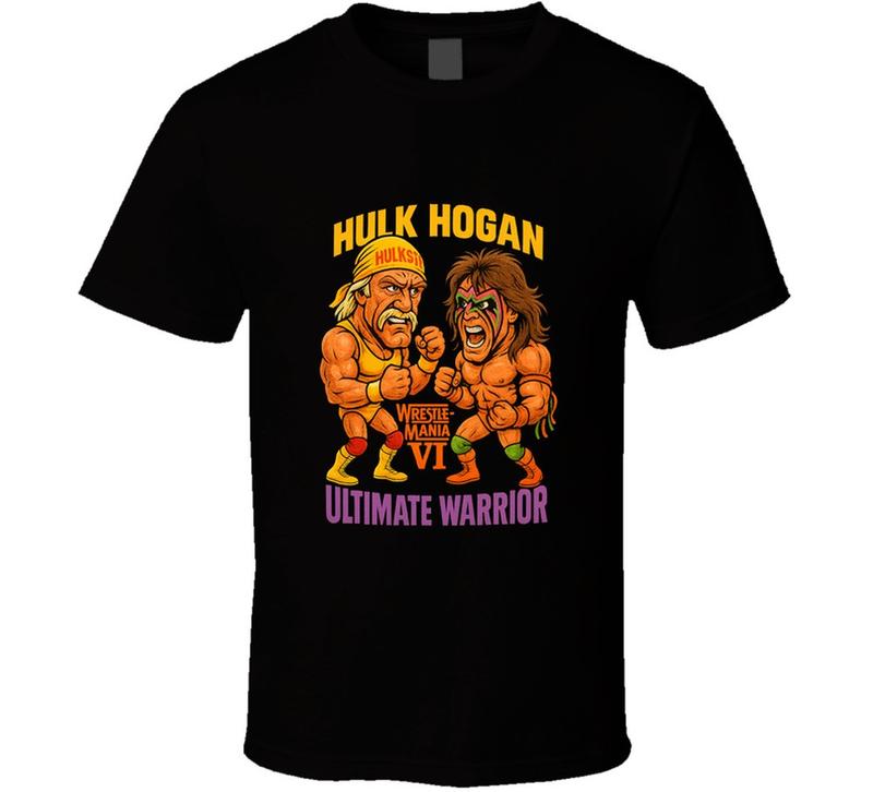 Wrestling Hogan Vs Warrior Retro Wrestling Caricature Unisex T-Shirt M