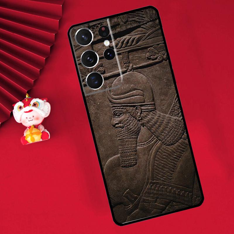 Assyrian Lamassu Winged Bull Case For Samsung Galaxy S24 S23 Ultra S22 Note 10 Plus Note 20 S9 S10 S21 FE S20 FE Cover