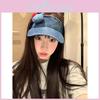 Sun Adjustable Stylish Hat With Cute Cartoon Cat Print Breathable Cap Denim