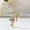 New S925 Silver Sword Cross Women's Pendant Necklace Fashionable Light Luxury Exquisite High Quality Wedding Jewelry
