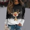 Women's Casual Fashion Print Long Sleeve O-Neck Pullover Top Blouse