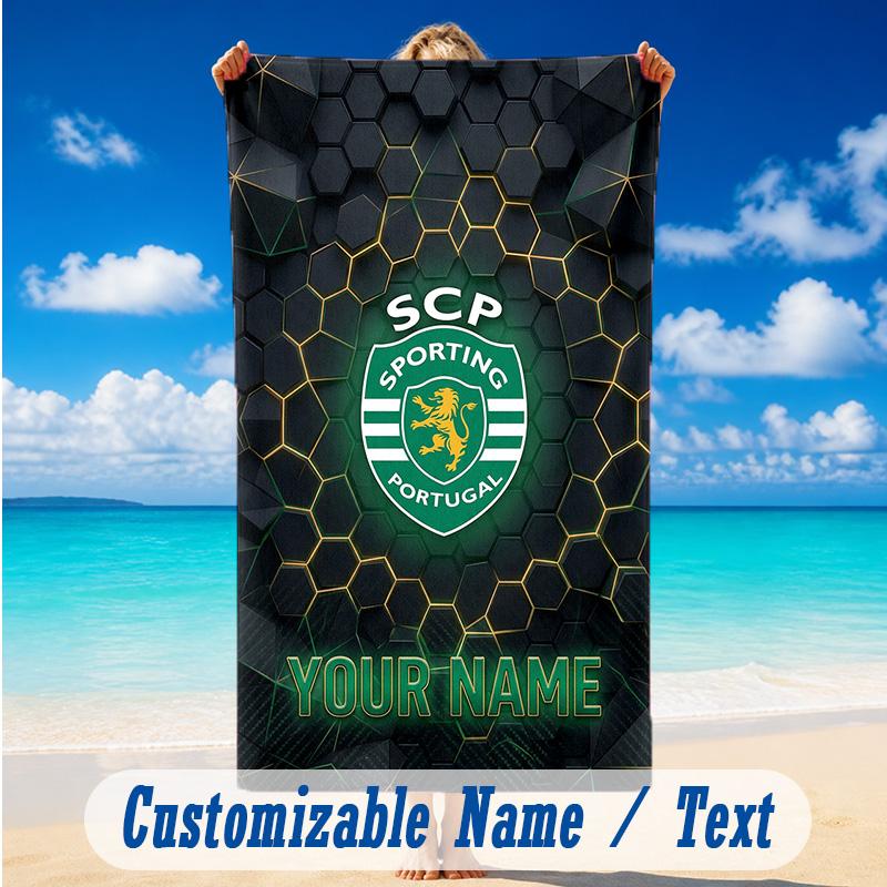 Asciugamano da Spiaggia Nome Personalizzato Testo, Asciugamano Grande Asciugatura Rapida Per Spiaggia Casa Sportivo CP