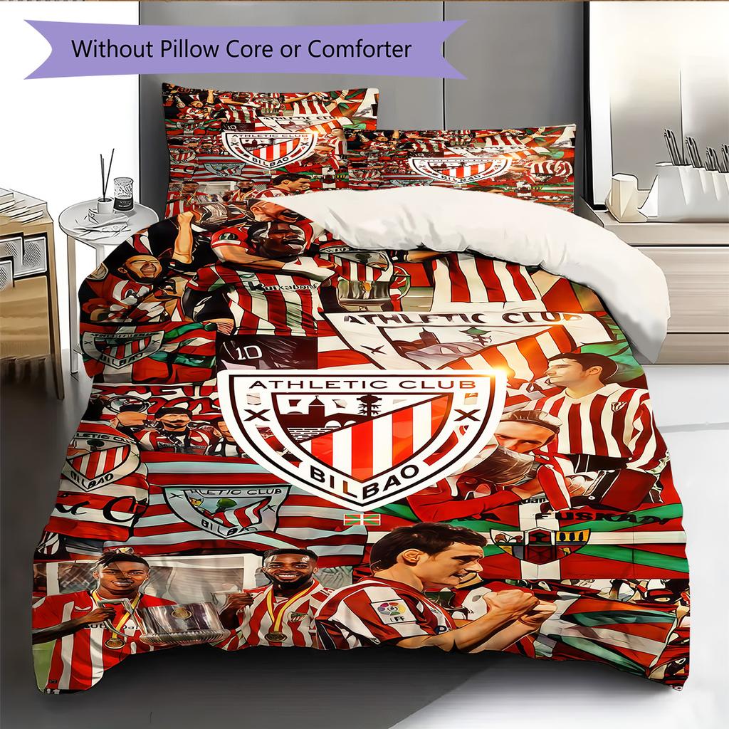 Bilbao logo Patrón Juego de Ropa de Cama Colcha Colcha Funda de Almohada Decoración del Hogar Regalo de Cumpleaños (1 * funda nórdica + 2 * fundas de almohada, sin núcleo)
