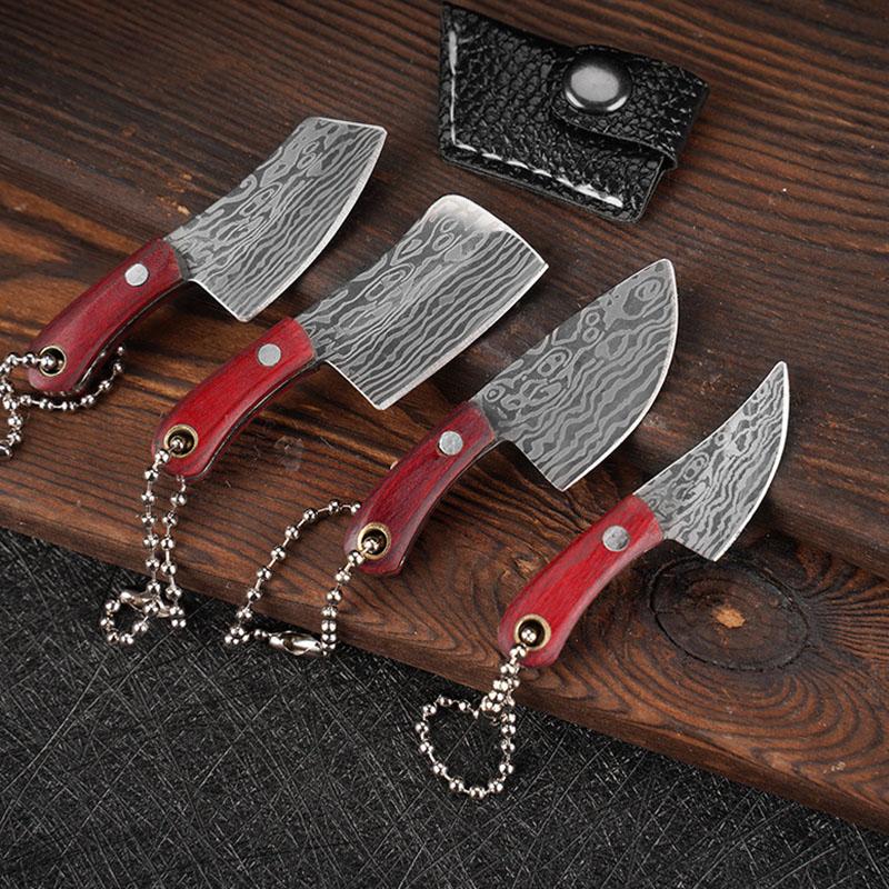 Stainless Steel Sharp Mini Kitchen Knife Box Express Unpackage Cutter Keychain Creative Paring Knife Portable Carry EDC Tool