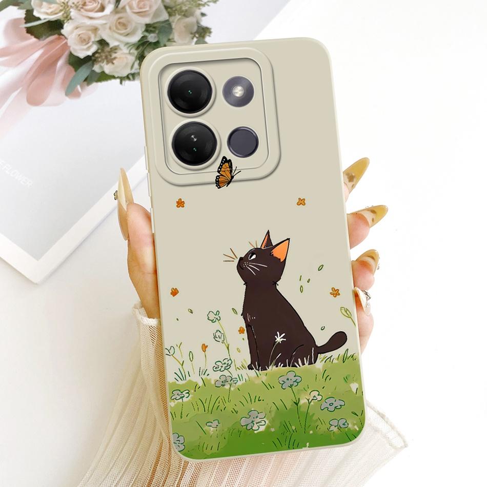 For Infinix Smart 7 HD / Smart7 Plus Cute Cat Flower Cartoon Phone Case For Infinix Smart 7HD 7Plus Soft Silicone Covers Bumpers