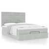 Ottoman Bed with Mattress Light Grey 140x190 cm Velvet